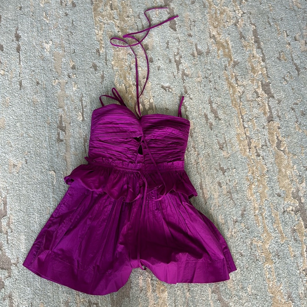 Ulla Johnson romper. Halter- ties around neck. Cut outs.